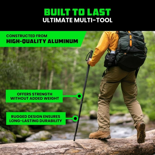 Tactical Hiking Stick w/ Integrated Survival Kit