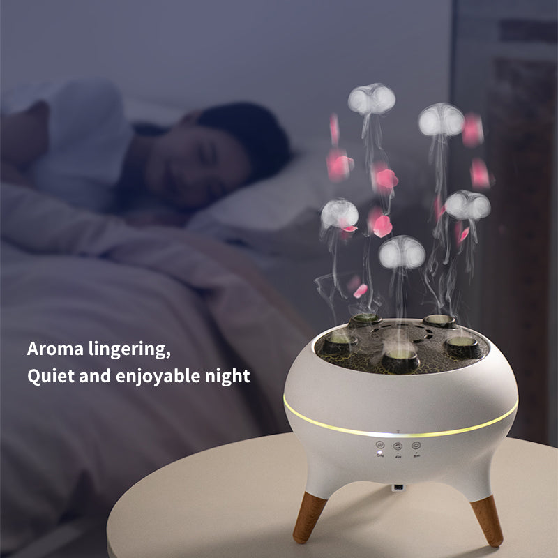 Dynamic Jellyfish Smoke Ring LED Night Light Atomizing Design Remote Control Aromatherapy D