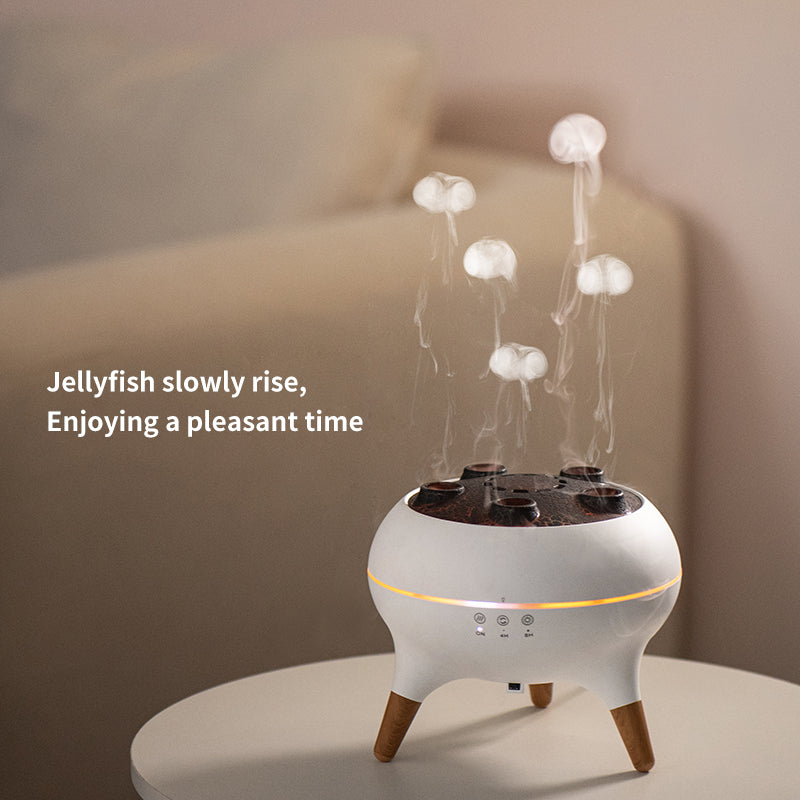 Dynamic Jellyfish Smoke Ring LED Night Light Atomizing Design Remote Control Aromatherapy D