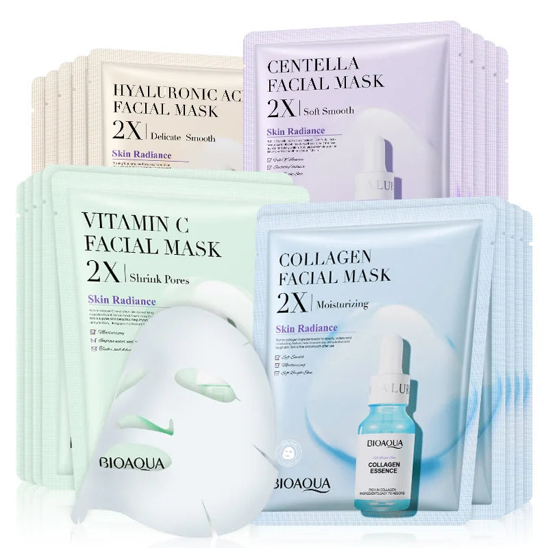 Lux Cove Anti-Aging Sheet Mask Set - 4 Premium Hydrating Masks
